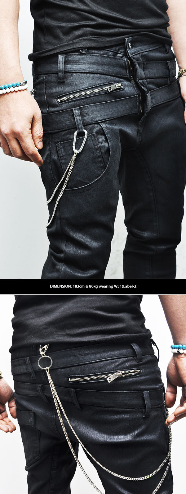 baggy waxed denim